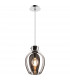 Bresso Small 18cm Dome Pendant Ceiling Light Smokey Chrome 1x E27