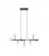 Riano Crystal Bar Pendant Ceiling Light Matt Black Gold 9x G9