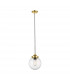 Riano Globe Pendant Ceiling Light French Gold Glass 1x E27