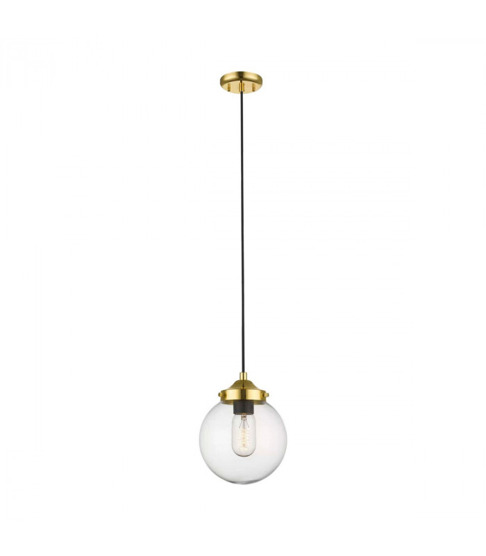 Riano Globe Pendant Ceiling Light French Gold Glass 1x E27