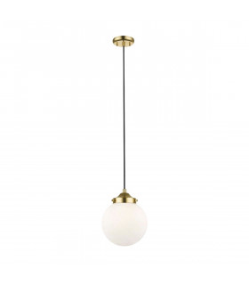 Riano Globe Pendant Ceiling Light French Gold Opal 1x E27