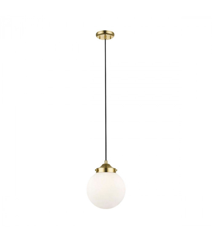 Riano Globe Pendant Ceiling Light French Gold Opal 1x E27