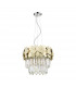 Quasar Crystal Pendant Ceiling Light Gold Clear 5x E14