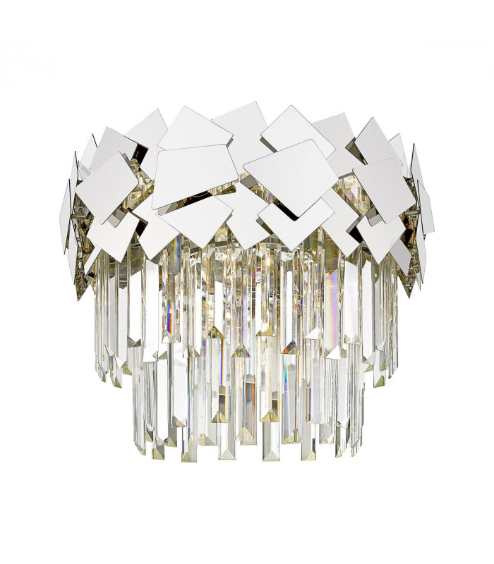 Quasar Crystal Ceiling Light Chrome 5x E14