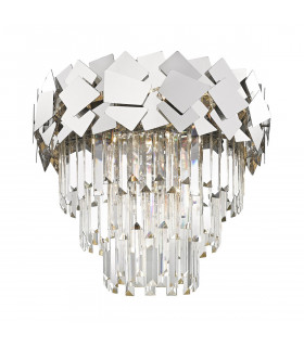 Quasar Crystal Ceiling Light Chrome 6x E14
