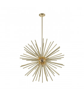 Urchin Spherical Pendant Ceiling Light Clear Amber 9x G9