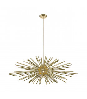 Urchin Wide Spherical Pendant Ceiling Light Clear Amber 9x G9