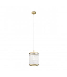 Sergio Cylindrical Pendant Ceiling Light Matt Gold 1x E14