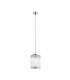 Sergio Cylindrical Pendant Ceiling Light Chrome 1x E14