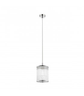 Sergio Cylindrical Pendant Ceiling Light Chrome 1x E14