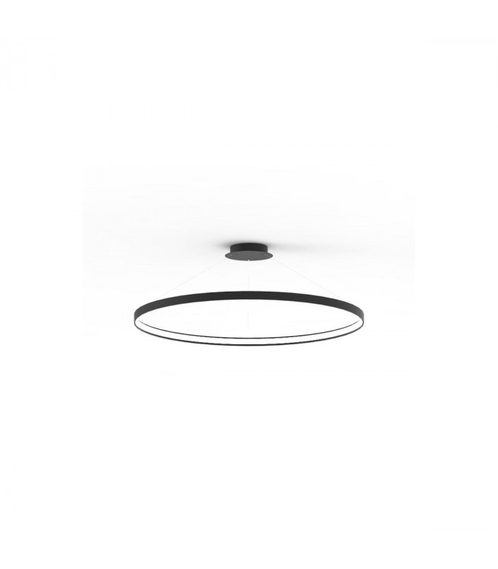 Circle Integrated LED Pendant Ceiling Light Black 7820lm 3000K