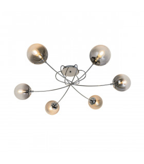 Lixa Multi Arm Semi Flush Ceiling Lamp Chrome 6x E14