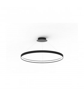 Circle Integrated LED Pendant Ceiling Light Black 5520lm 3000K