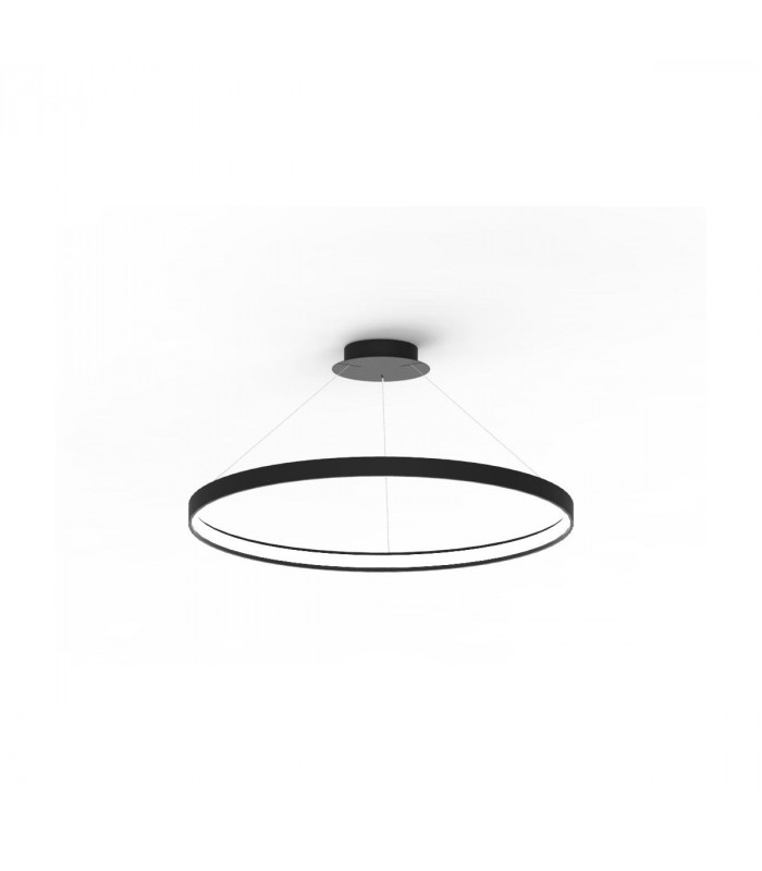 Circle Integrated LED Pendant Ceiling Light Black 5520lm 3000K