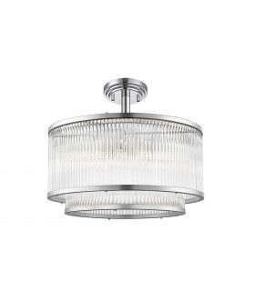 Sergio Cylindrical Ceiling Light Chrome 5x E14