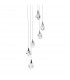 Ore Integrated LED Crystal 6 Light Cluster Pendant Ceiling Light Chrome Clear