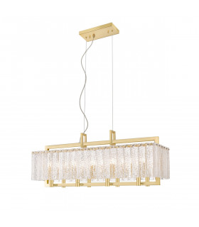 Palace Pendant Ceiling Light Matt Gold Glass 8x G9