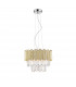 Gladius Crystal Pendant Ceiling Light Gold Clear 5x E14