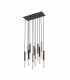 One Integrated LED Cluster Pendant Ceiling Light Matt Black French Gold 11 Light 4050lm 3000K