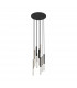 One Integrated LED Cluster Pendant Ceiling Light Matt Black French Gold 9 Light 4050lm 3000K