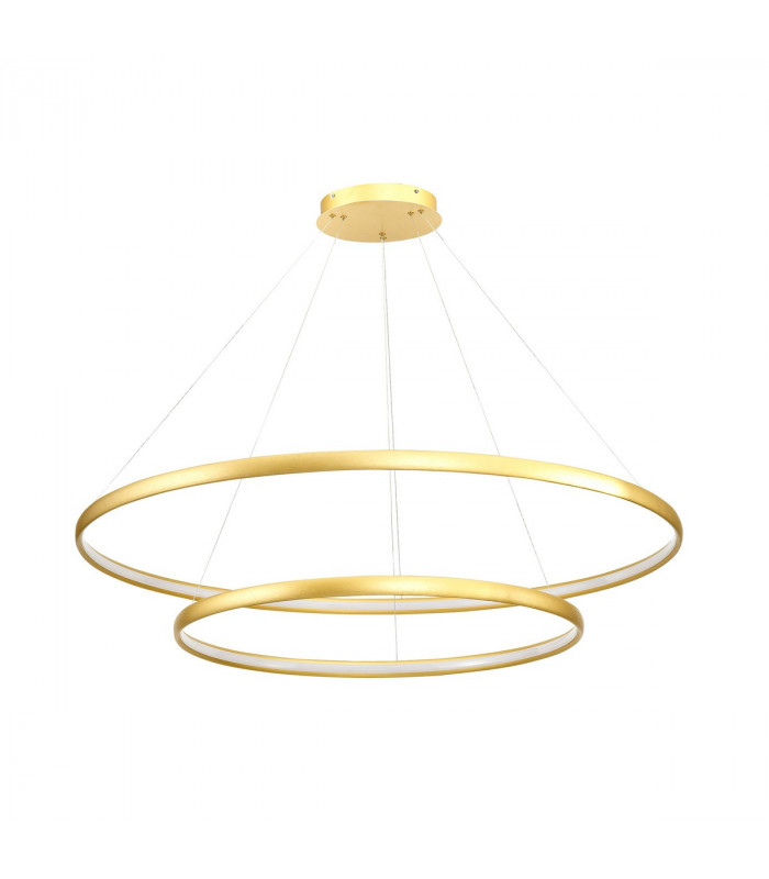 Carlo Integrated LED Pendant Ceiling Light Gold 2 Light 4000K 3900lm