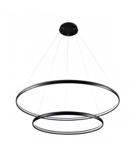 Carlo Integrated LED Pendant Ceiling Light Matt Black 2 Light 4000K 3900lm
