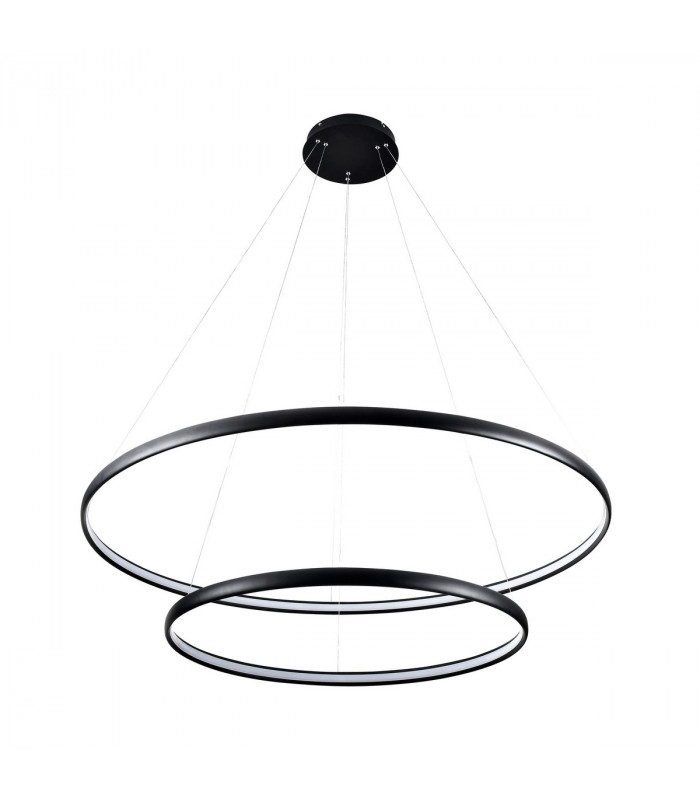 Carlo Integrated LED Pendant Ceiling Light Matt Black 2 Light 4000K 3900lm