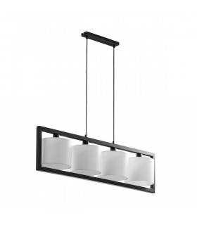 Tessa Bar Pendant Ceiling Light Black White 1x E27 60W