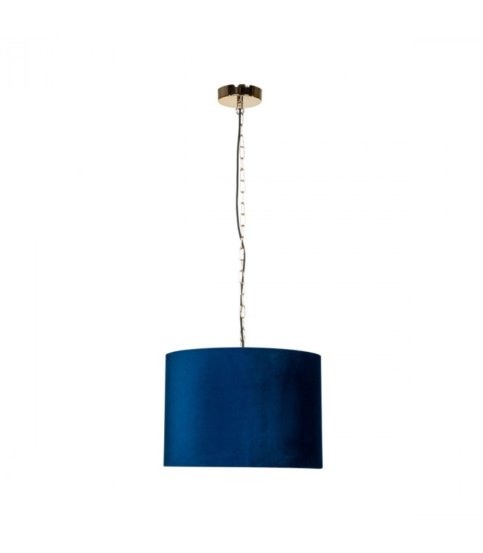 Inga Cylindrical Pendant Ceiling Light Blue 1x E27