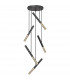 Loyalampa Integrated LED Cluster Pendant Ceiling Light Matt Black French Gold 3000K 2250Lm