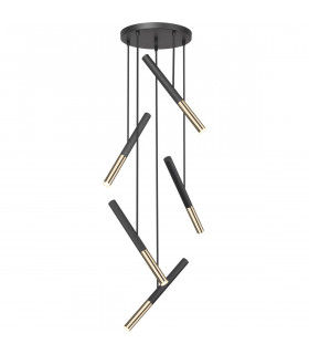 Loyalampa Integrated LED Cluster Pendant Ceiling Light Matt Black French Gold 3000K 2250Lm