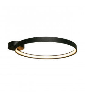 Circle Integrated LED Semi Flush Light Matt Black 5520lm 3000K