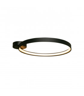 Circle Integrated LED Semi Flush Light Matt Black 3870lm 3000K