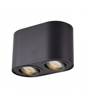 Rondoc Surface Mounted Downlight Black 2x GU10