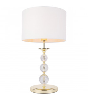 Rea Table Lamp with Round Shade Gold White 1x E27