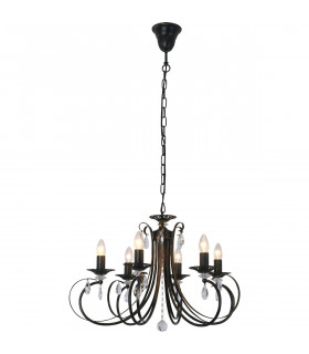 Novia Multi Arm Chandelier Black 6x E14
