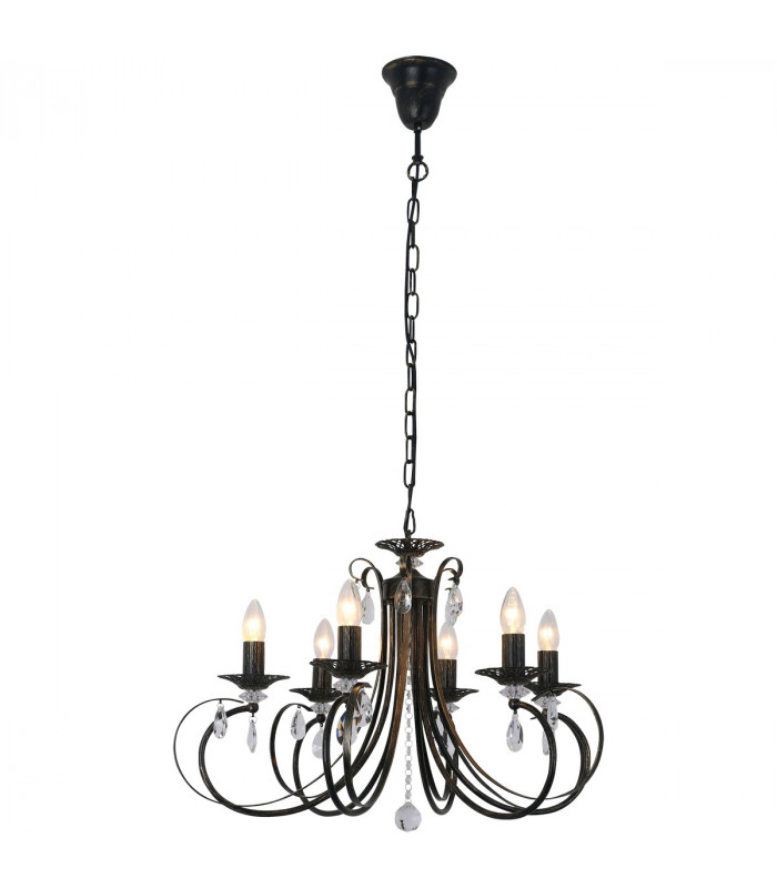 Novia Multi Arm Chandelier Black 6x E14