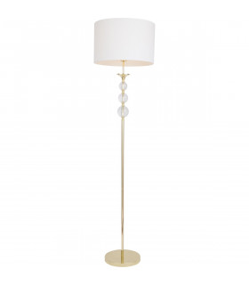 Rea Floor Lamp with Shade Gold White 1x E27
