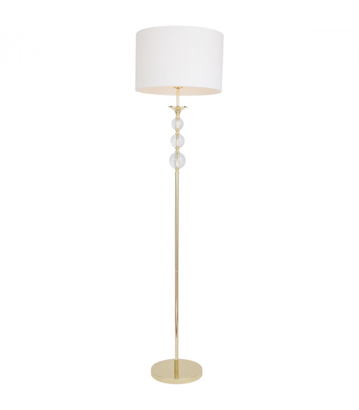 Rea Floor Lamp with Shade Gold White 1x E27