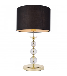Rea Table Lamp with Round Shade Gold Black 1x E27