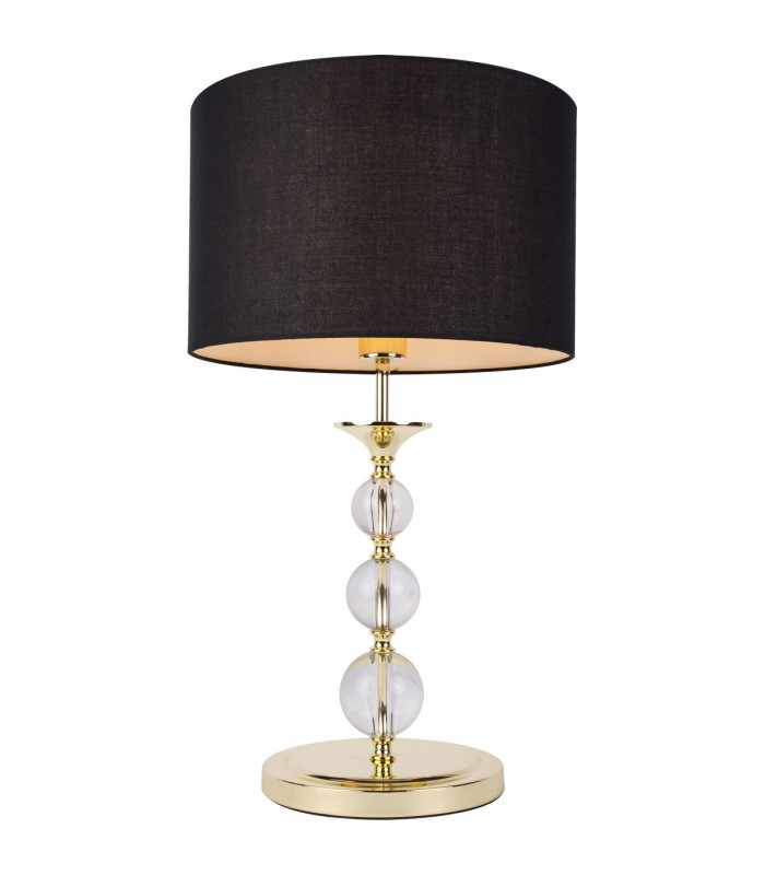 Rea Table Lamp with Round Shade Gold Black 1x E27