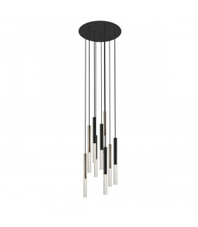 One Integrated LED Cluster Pendant Ceiling Light Black 9x 4050lm 3000K