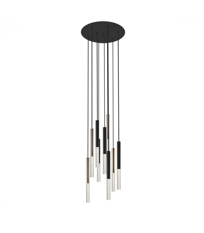One Integrated LED Cluster Pendant Ceiling Light Black 9x 4050lm 3000K