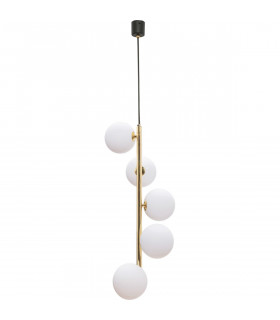 Ali Globe Pendant Ceiling Light Black Gold 5x G9
