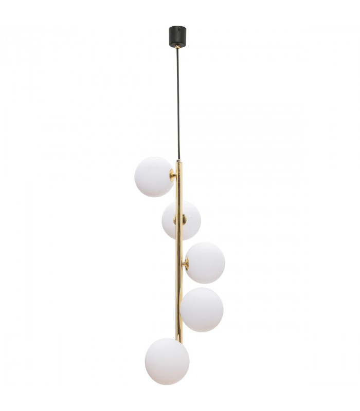 Ali Globe Pendant Ceiling Light Black Gold 5x G9