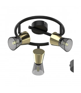 Cento Spiral Ceiling Spotlight Clusters Matt Black Gold 3x G9