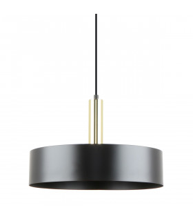 Leo Dome Pendant Ceiling Light Matt Black Gold 1x E27