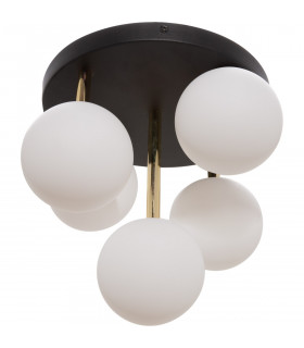 Ali Cluster Globe Ceiling Light Black Gold 5x G9
