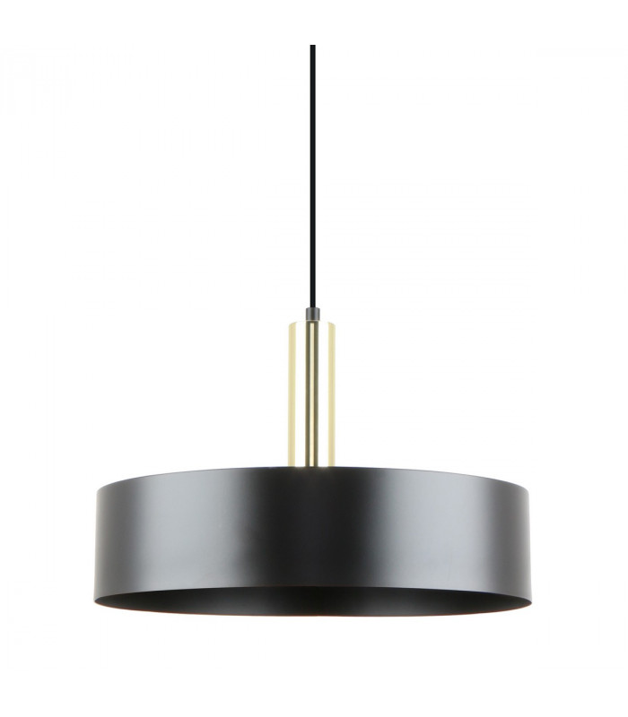 Leo XL Dome Pendant Ceiling Light Matt Black Gold 1x E27