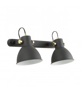 Delta Twin Ceiling Spotlight Matt Black Clear White 2x E27